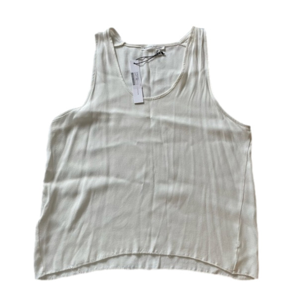 MELISSA Nepton Violet Raw Hem Cream Sleeveless Top, Size M - Picture 6 of 6